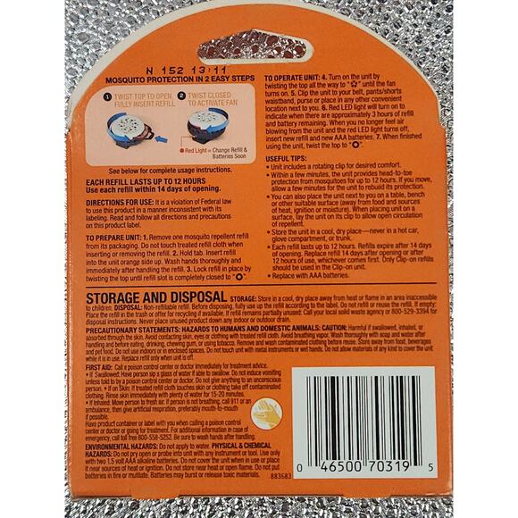 Lot of 4 Off! Clip-On Refills Mosquito Repellent For All Clip On Models - Picture 4 of 6